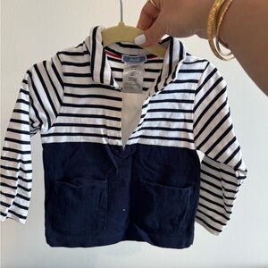 Jacadi Navy and White Striped Sweater
